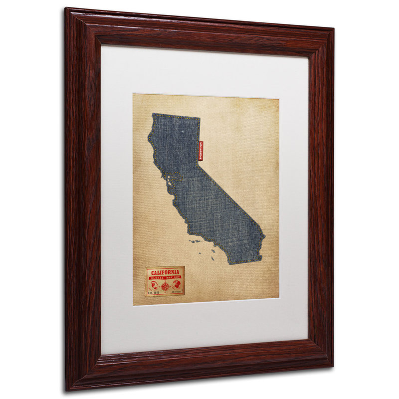 "Set Map California" de Michael Tompsett, "Setrag", impression encadrée, H 14 po x l 11 po
