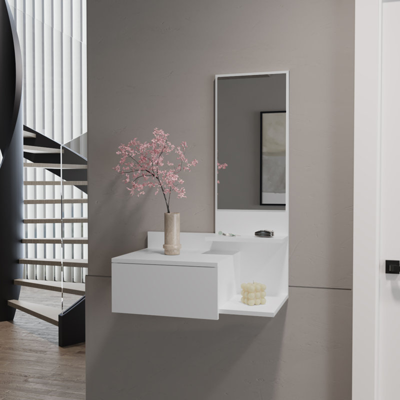Floating Hallway Cabinet Lowell, Living Room, White