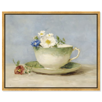 «Cup of Bloom I», reproduction d'art sur toile encadrée par Art Remedy, cadre doré, 24 x 20