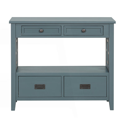 Farmhouse Console Table, Entry Sofa Table With 4 Drawers And 1 Storage Shelf, Entry Table