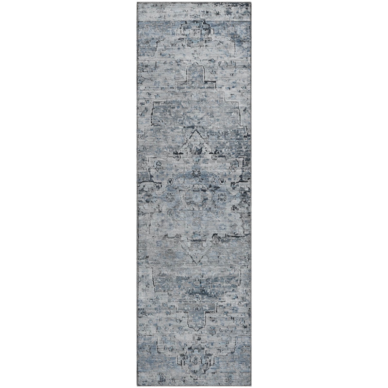 Premium Machine Washable Ashington AMF1832 Global Rug, Runner 2'3" x 7'6"