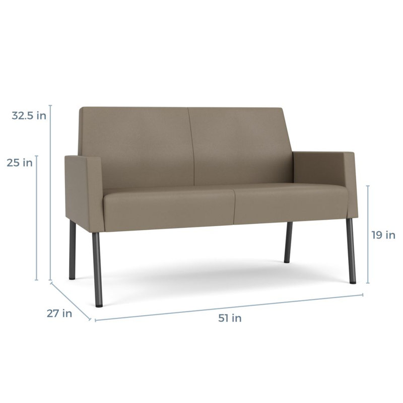 Causeuse Mystic, Acier gris anthracite, Modena blé