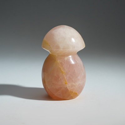 Genuine Polished Rose Quartz Reiki Crystal Mushroom (0.95 lbs)