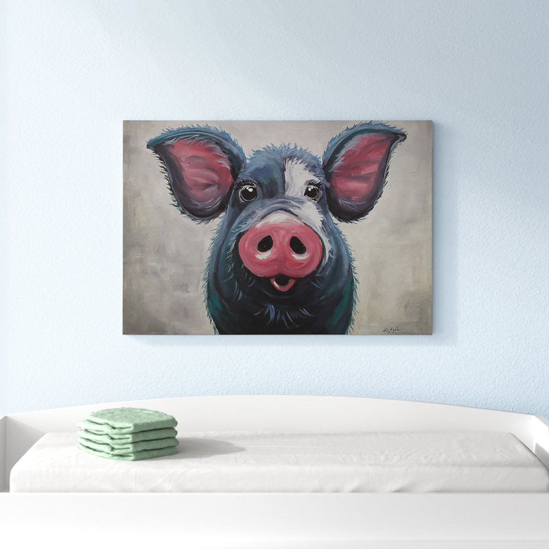 Pig Lulu 1 Piece Wrapped Canvas Painting, 152.5 cm H x 101.5 cm W