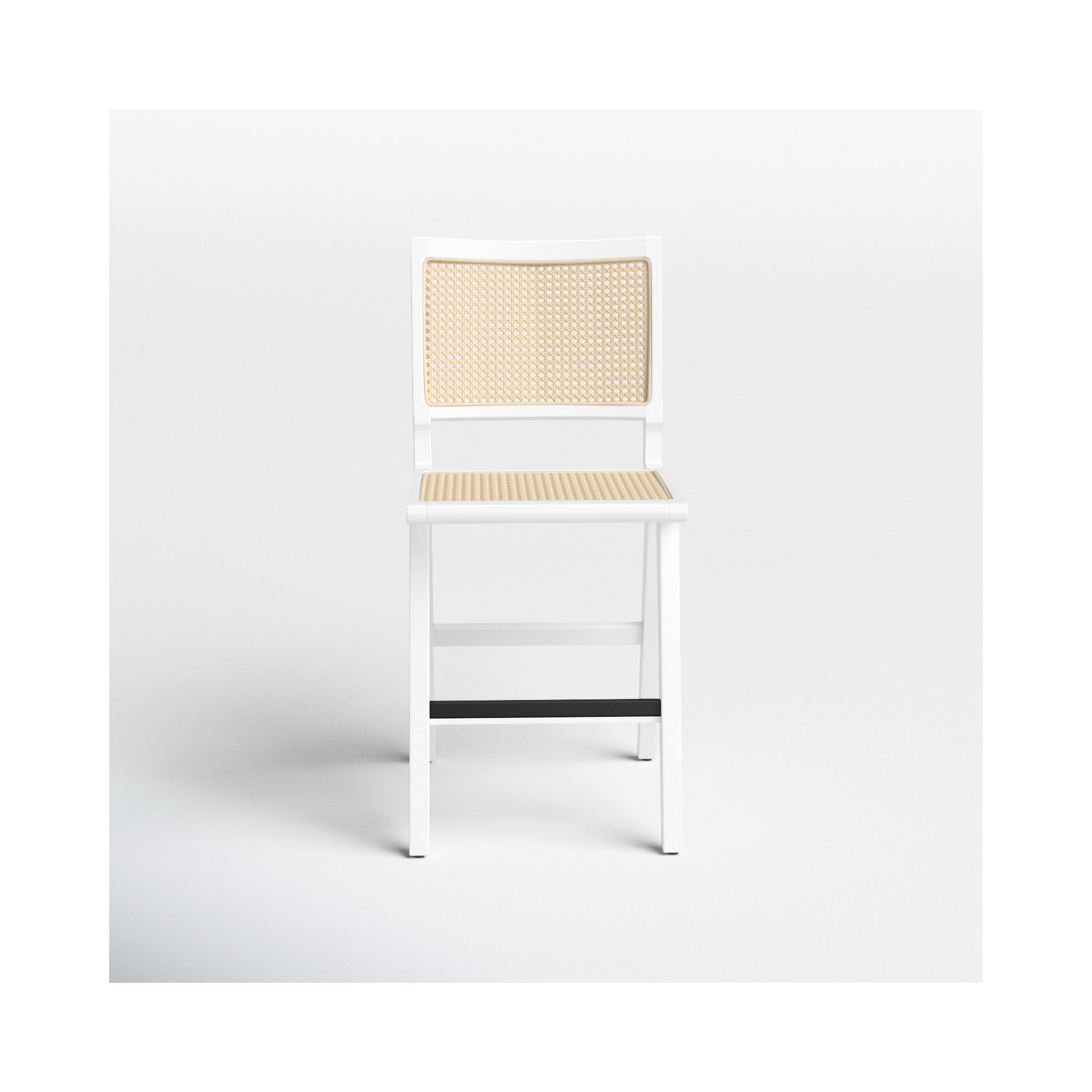 Atticus Cane Bar & Counter Stool, White, Counter Stool (23.2" Seat Height)