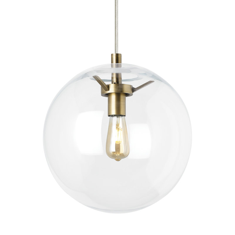 Palona 1 - Light LED Pendant, Aged Brass, Clear, Yes