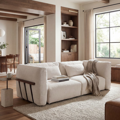 Sectional Modular Loveseat Sofa Upholstered Cloud Couch