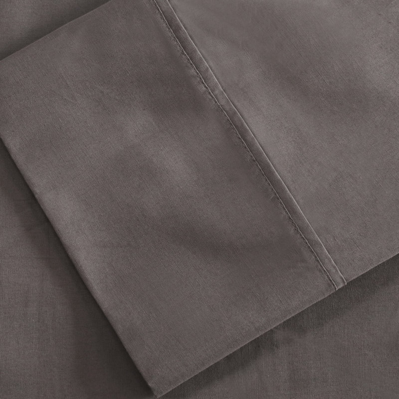 100% Cotton Percale Pillowcase, King, Grey