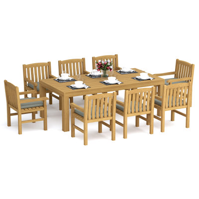Devon Outdoor 9 - Piece Teak Dining Set