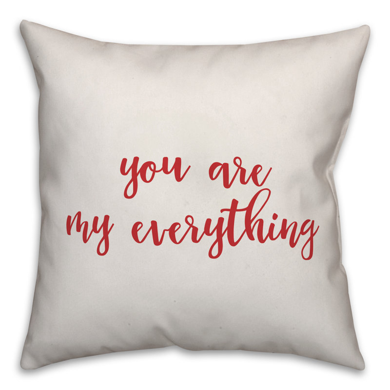  Coussin You You My My Everything, Coussin décoratif, Blanc / rouge