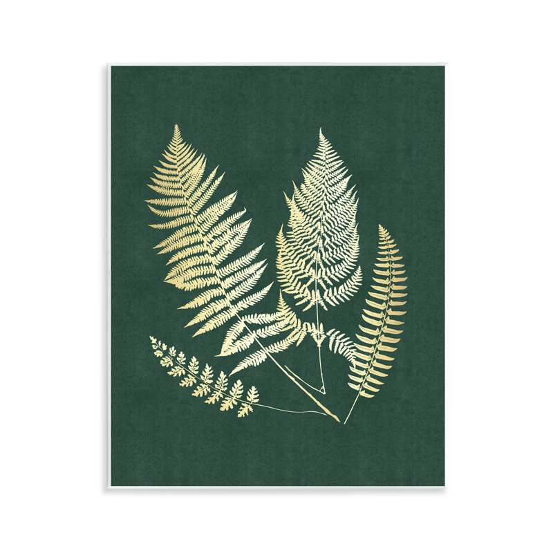 Art mural doré à feuilles de fougère par JJ Design House LLC