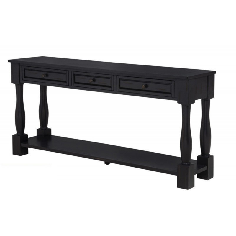Longue console avec tiroirs et tablette pour le vestibule, le couloir et le salon, Espresso