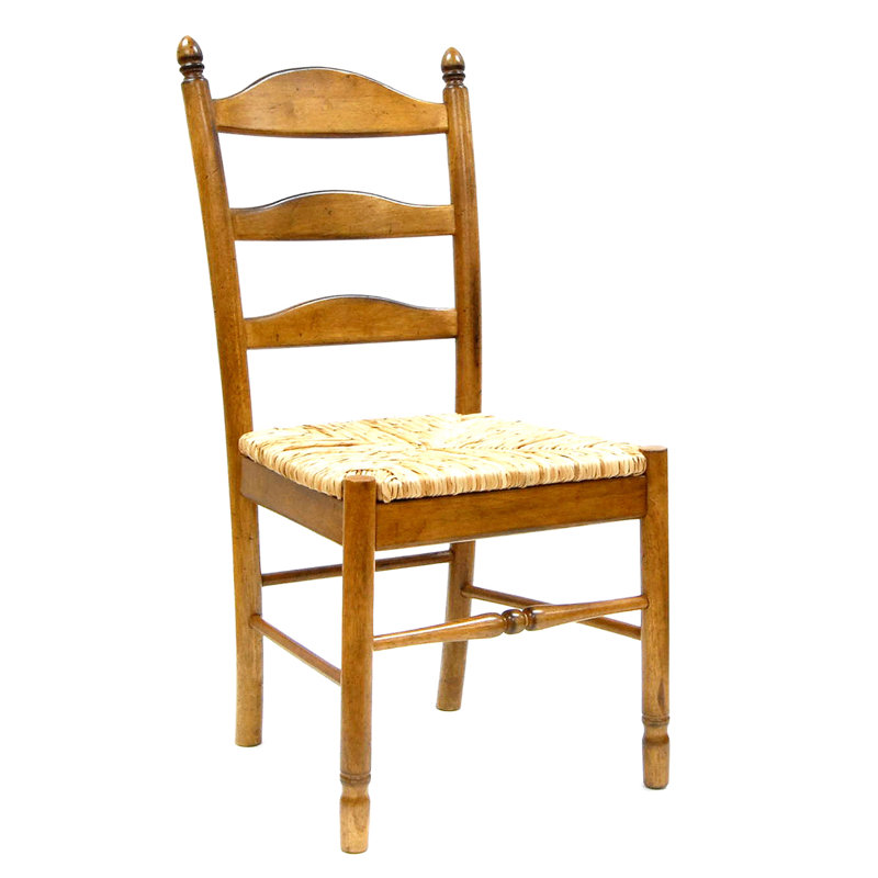Chaise de salle à manger classique classique à dossier échelle échelle brun clair avec charme rustique, Pin anglais