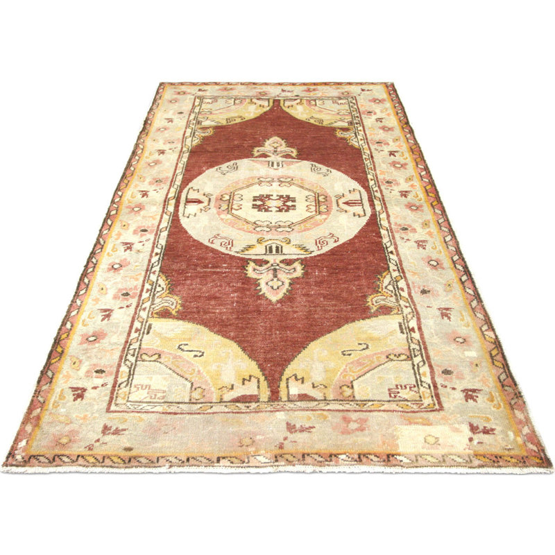 Size 4 X 6 One-of-a-Kind 3'9" X 6'9" 1960s Wool Area Rug in