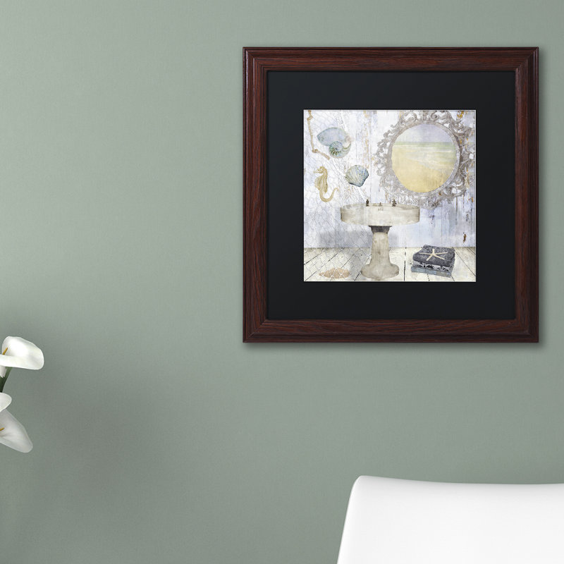 «Jadaya Beach House II» par Color Bakery, impression encadrée, Noir, H 16 po x l 16 po x P 0,5 po, Encadrement brun foncé