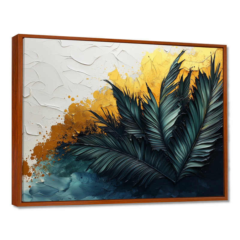 Art mural de velours vert et beige Cordin - Cordin, H 34 po x l 44 po, Impression encadrée flottante, Brun