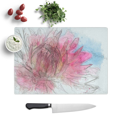 Tempered Glass Flower Chopping Board