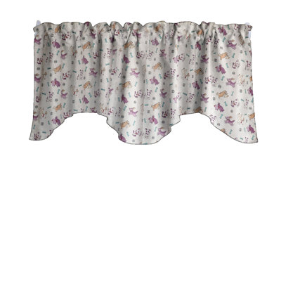 Puppies Print Scalloped Window Valance