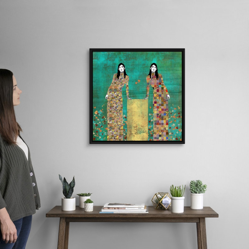 «Dale La Vueltas» par Jose Cacho - impression d'art graphique, H 26 po x l 26 po x P 1,75 po, Toile avec cadre noir