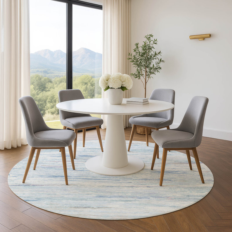 Premium Machine Washable Pirtle AMF1985 Abstract Rug, Round 8'