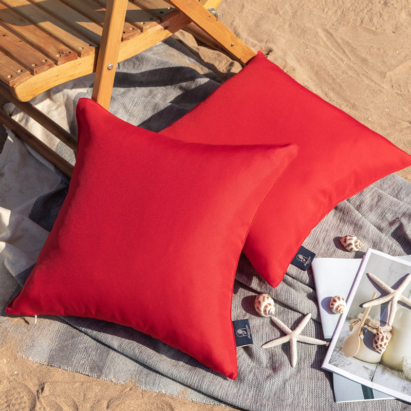 Housse de coussin d'extérieur Phantoscope, Rouge, Carré 18 po, Housse de coussin seulement - sans coussin