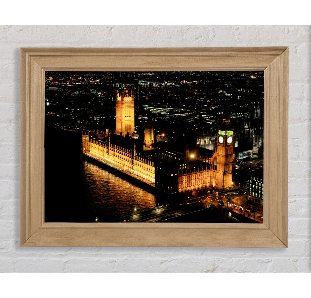 London Houses Of Parliament Ariel View - Einzelner Bilderrahmen Kunstdrucke