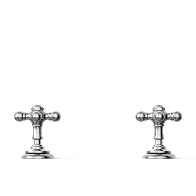 Artifacts Bathroom Sink Cross Handles, Polished Chrome
