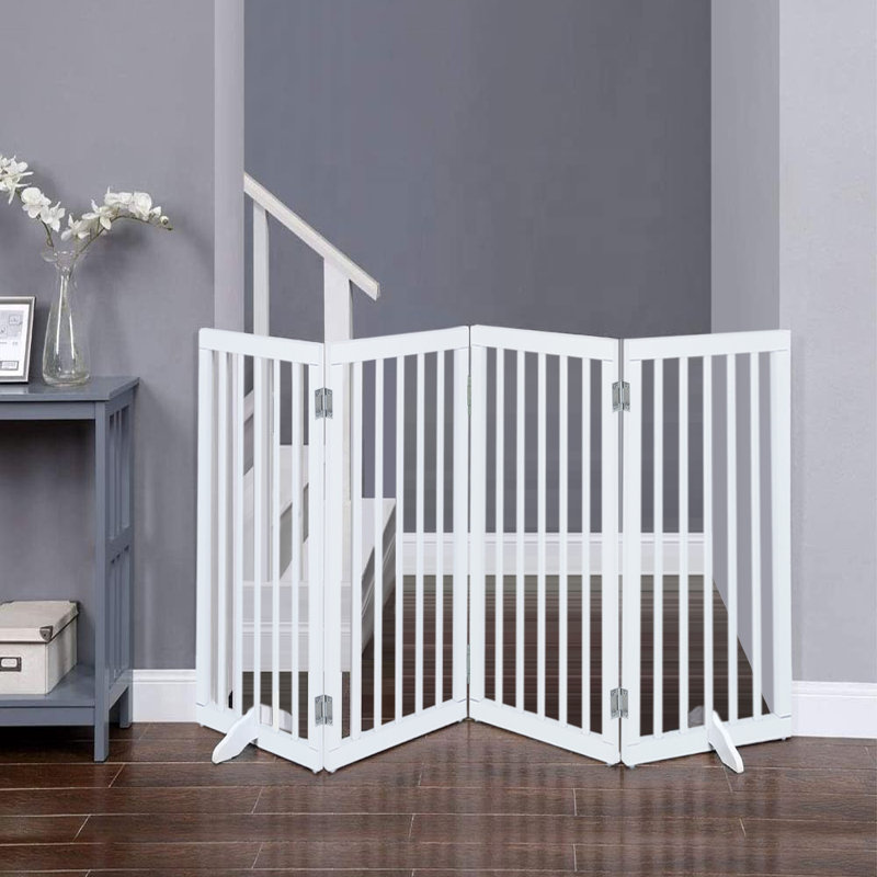 Wood Foldable Freestanding Pet Gate