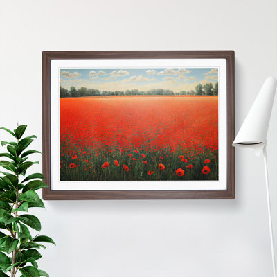 Distinguished Poppy Field Flowers - Single Picture Frame Print