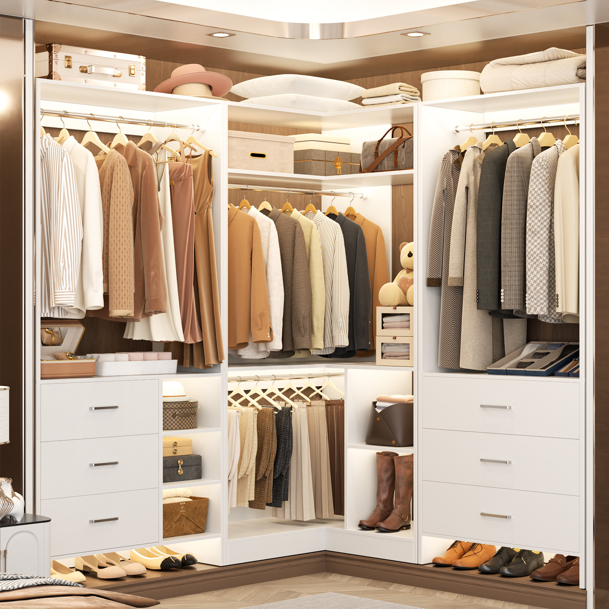 Latitude Run® Chaj 86.8" W Freestanding Closet System & Reviews | Wayfair