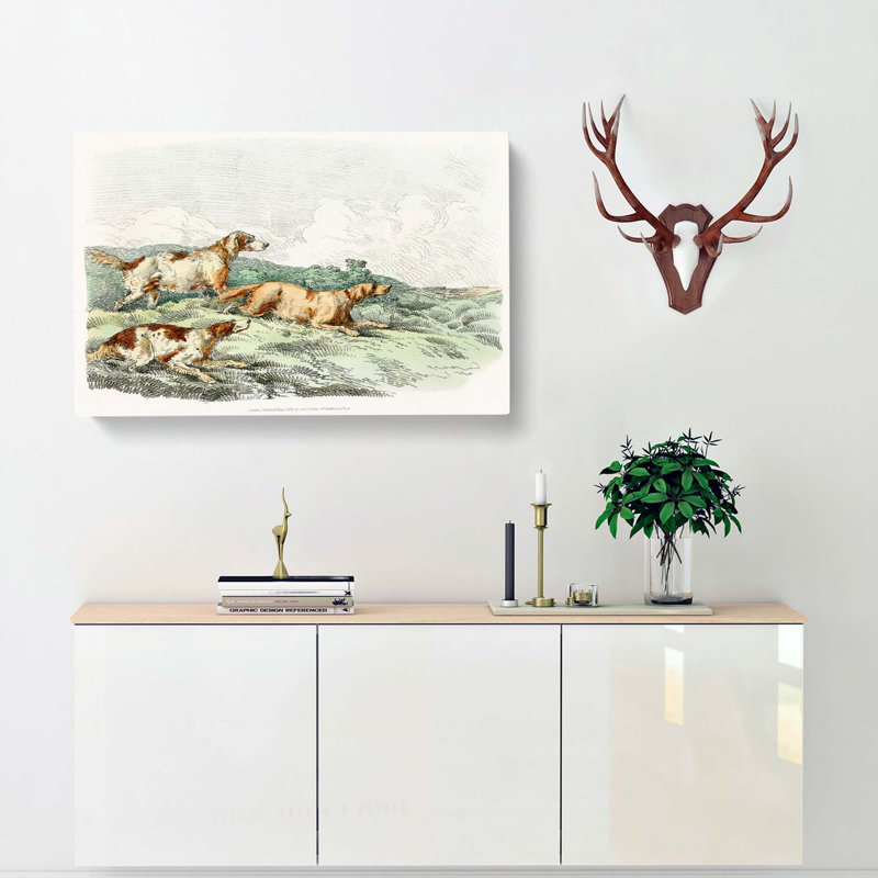 Running Hounds by Henry Alken - Wrapped Canvas Painting, 35cm H x 50cm W x 3cm D