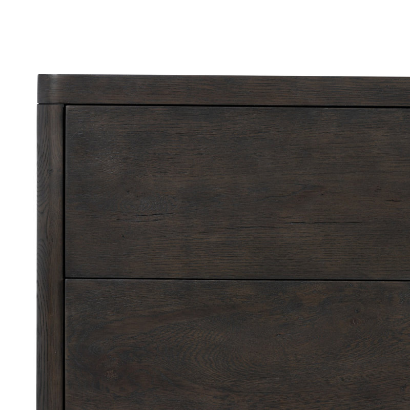 Noeline Nightstand-Smoked Black Oak Veneer, Smoked Black Oak