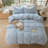 DONEUS Striped Duvet Cover Set 100% Washed Cotton Linen Like Soft Feelling Breathable Bedding-113054930-113054932