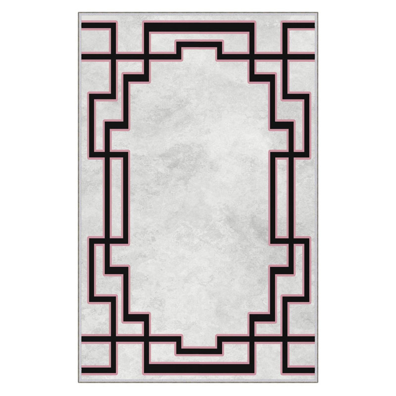 Tapis d'entrée de qualité supérieure (3,3 x 6,6 pi), 100% polyester, d'une hauteur de poils de 0,3 po | Antibactérien, points antidérapants en PVC, 650 g / m² | Conception tissée durable, impression numérique 3D, lavable à la machine, idéale pou