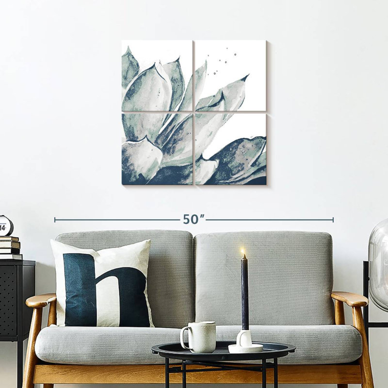 Agave bleu Harnek sur blanc II, H 26 po x l 26 po