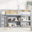 Lit mezzanine simple gris avec bureau pratique et combos de rangement-1284693413