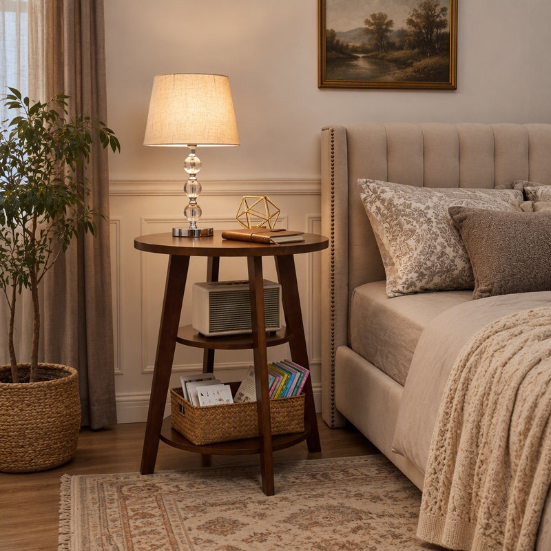 Solid Wood Top End Table