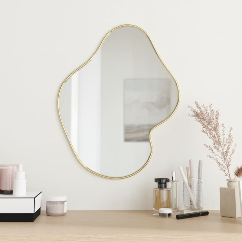 Miroir d'appoint mural Herreravega, Or, 23,6 po x 19,7 po