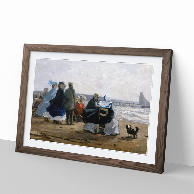 Beaulieu by Eugene Boudin - Picture Frame Painting, 27cm H x 36cm W x 2cm D, Walnut Framed