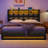 Jilissa Upholstered Bookcase Lift Up Storage Bed with Charging Station and RGB LED Lights-688655815-688655812