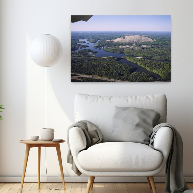 High Angle View of a River passant à travers le paysage, Stone Mountain, Atlanta, Géorgie, États-Unis, 36" H x 24" W