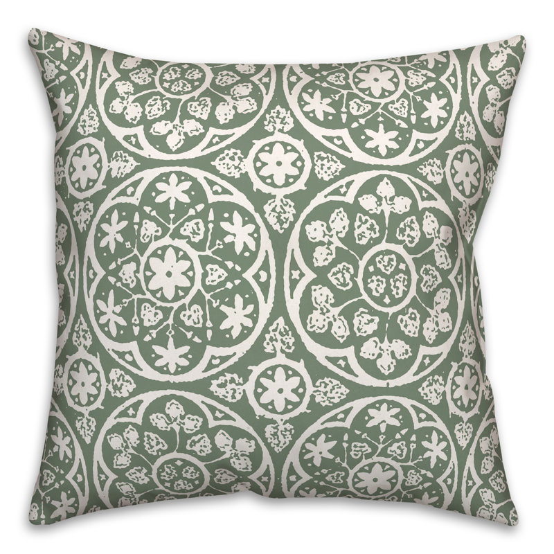 Housse et insert de coussin d'extérieur carré Tile 6, Vert, 18 po x 18 po