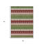 Tapis lavable intérieur/extérieur 90 x 150 cm, motif cerf vert, ivoire et rouge