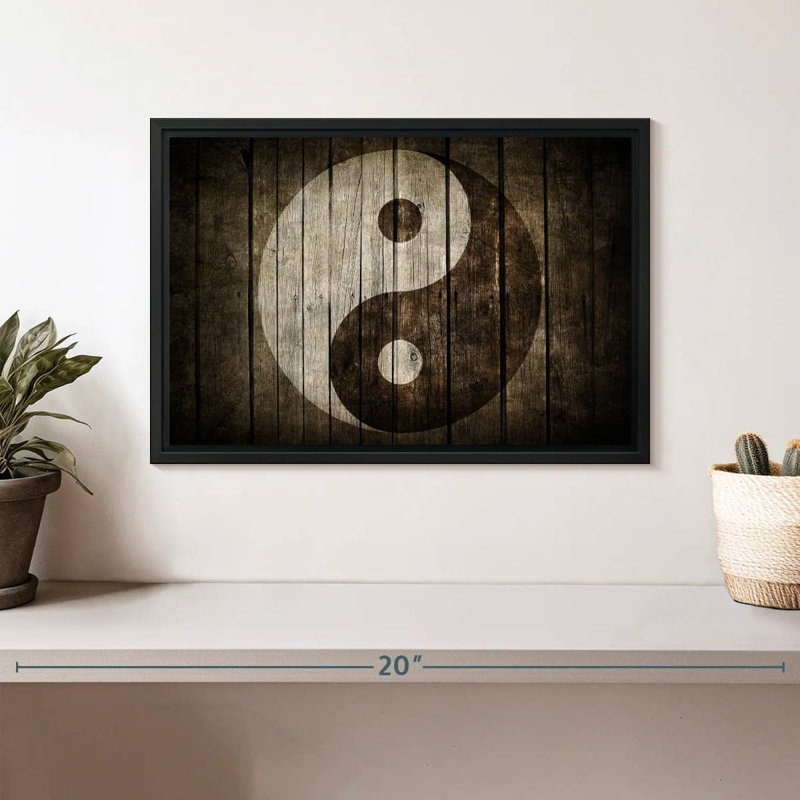 Bois Yin Yang, H 9 po x l 13 po