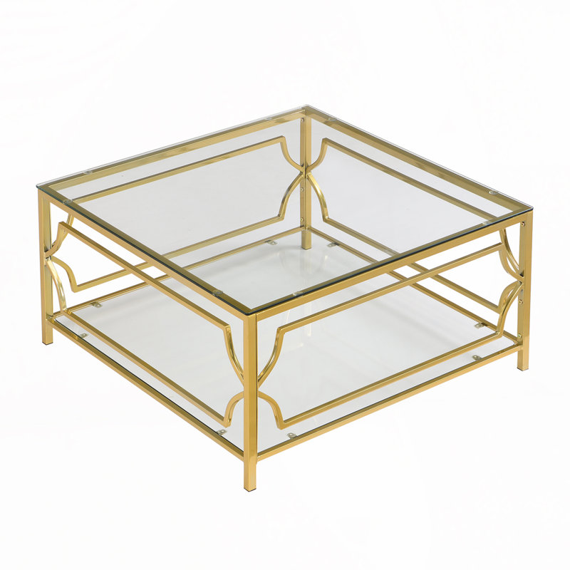 Square Glass Coffee Table, Transparent