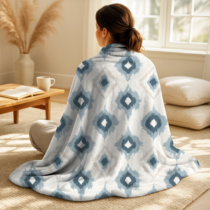 Couverture moderne Calk Ikat - Gray