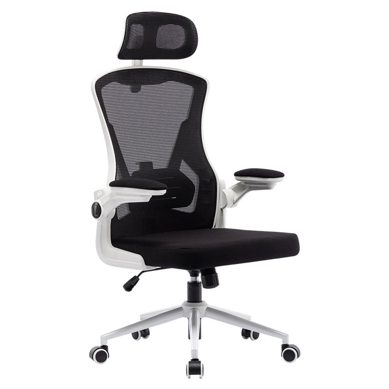 Kateria Polyester Blend Task Chair with Headrest, White/Black