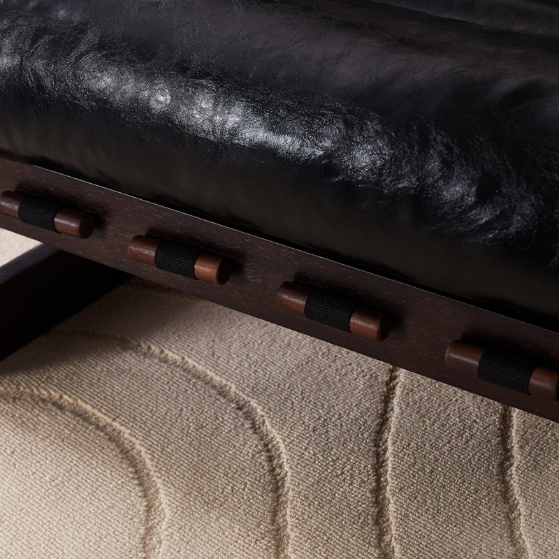 Chaise de bureau médiévale moderne, avec housse de coussin de siège amovible, structure en bois à l'épreuve de la chaleur, pure et articulée, salon en cuir ciré rétro noir antique, assise en forme de nuage,