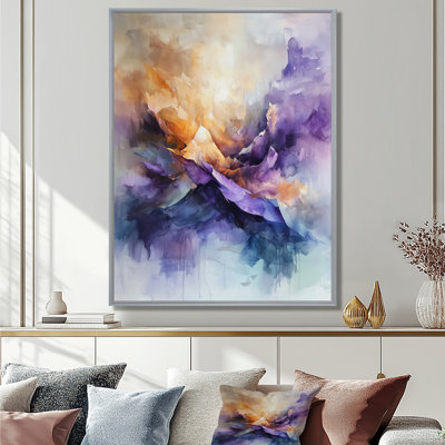 Olurotimi orange mauve, danse chromatique d'éternité III - encre liquide, art mural