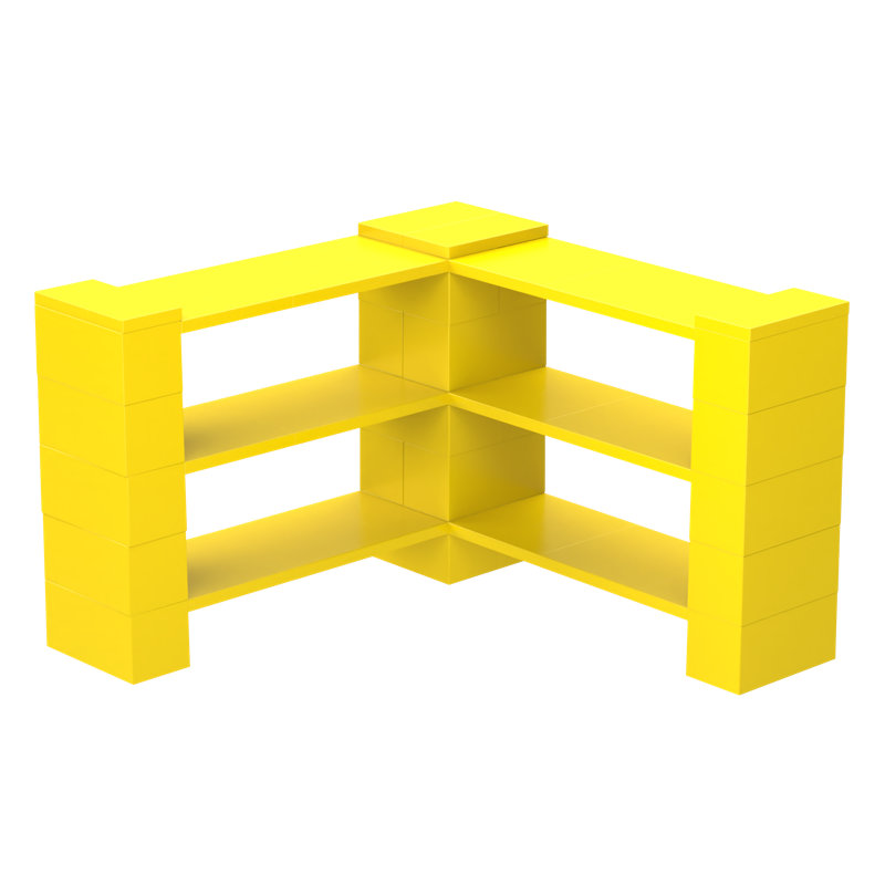 42 " W Adjustable Shelving Unit, Yellow
